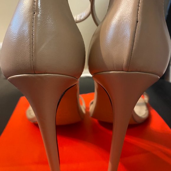 Pre-owned-IDENTITA Brand-Daisy Beige Leather High Heel Sandals-Made in Italy - Picture 3 of 6